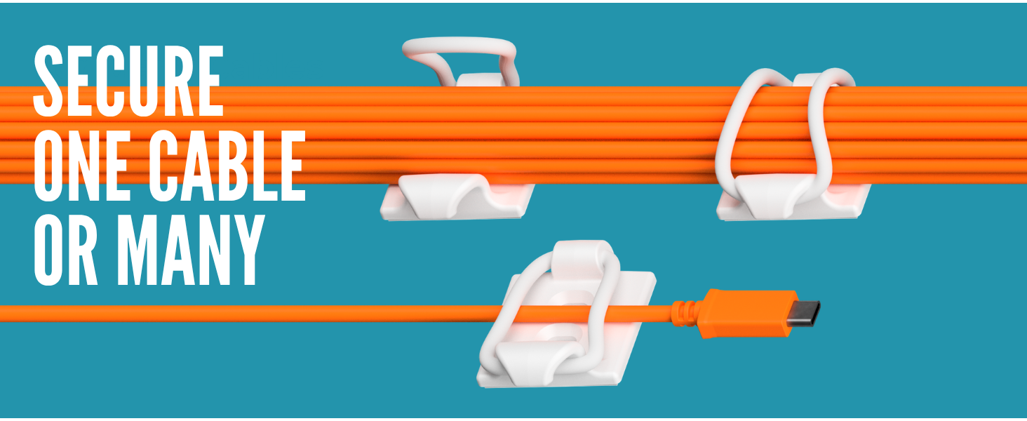 Graphic showing one and many cables secured.