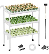 SPECILITE Hydroponics Growing System with Wheels, 3-Tier 108 Plant Sites Food-Grade PVC-U Pipes G...