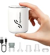 Sportneer Mini Air Pump: 1600mAh Rechargeable Air Pump for Inflatables with Hook and Light Functi...
