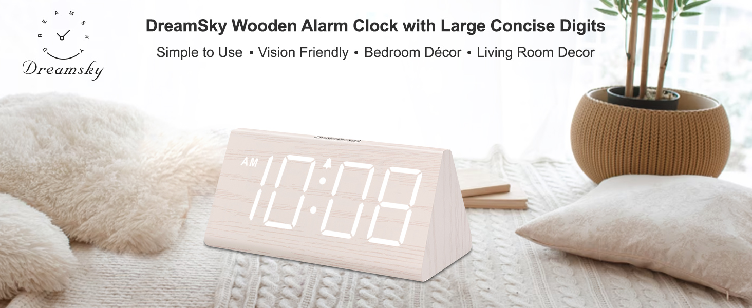wooden alarm clock