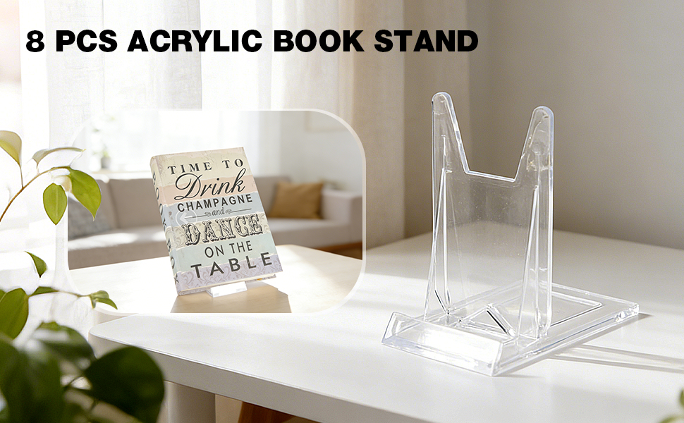 8 pcs acrylic book stand