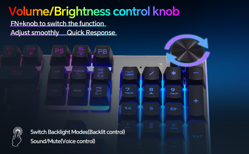 dual function media backlit control knob