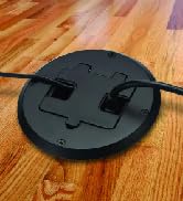 RACO Floor Box Kit 6239ACBK Black 15A/125V Duplex Receptacle Outlet with USB Ports, Single Gang E...