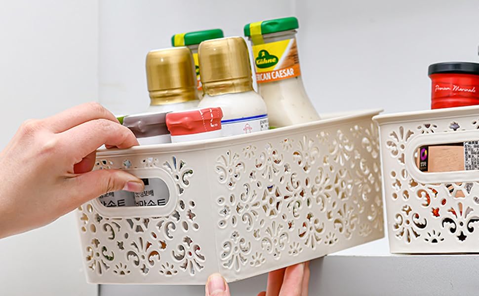 Plastic Storage Baskets with Handle