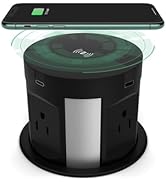 Automatic Pop Up Outlet for Countertop, Recessed Power Strip with 4 AC Outlets, 2 USB A, 2 USB C ...