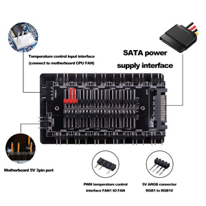 3 Pin ARGB Fan Hub &amp; 4 Pin PWM Splitter
