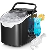 Antarctic Star Countertop Ice Maker Machine, 8 Ice Cubes in 6 mins, 26lb/Day Ice with 2 Sizes- Po...
