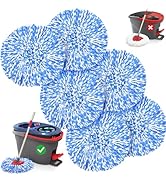 TidyBliss Spin Mop Head Replacement Compatible with O Cedar Triangle Swivel Mops, 6 Pack Microfib...
