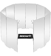 REDCAMP Folding Outdoor Stove Windscreen, 10 Plates Aluminum Camping Stove Windshield with Carryi...