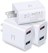 USB Wall Charger, Costyle 3 Pack 30W Dual 2 Ports Adaptive Fast Charging Power Adapter (Quick Fas...