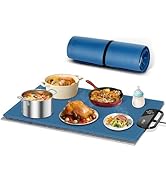 Electric Warming Tray with 7 Adjustable Temperatures, Hanging &amp; Foldable Food Warmer Mat with Chi...