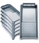 Mister Rui Paint Tray 4 Inch, 5 Pack, Plastic Paint Tray, Textured Paint Roller Tray, Small Paint...