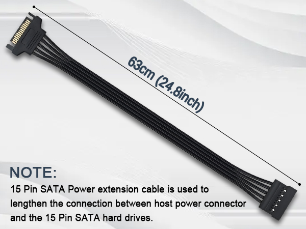15 Pin SATA Power Extension Cable