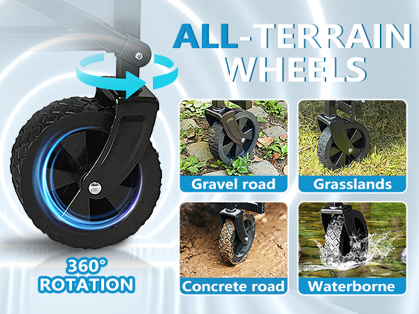 Foldable wagon with small wheel