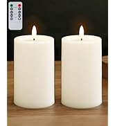 Gmnee 3"x4" Outdoor Waterproof Flameless Candles with Remote and Timers, LED Candles, Battery Ope...