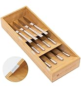 KitchenEdge Premium Cutlery, Flatware, and Silverware Drawer Organizer – Slanted 3-Compartment De...