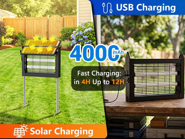 solar panel bug zapper outdoor
