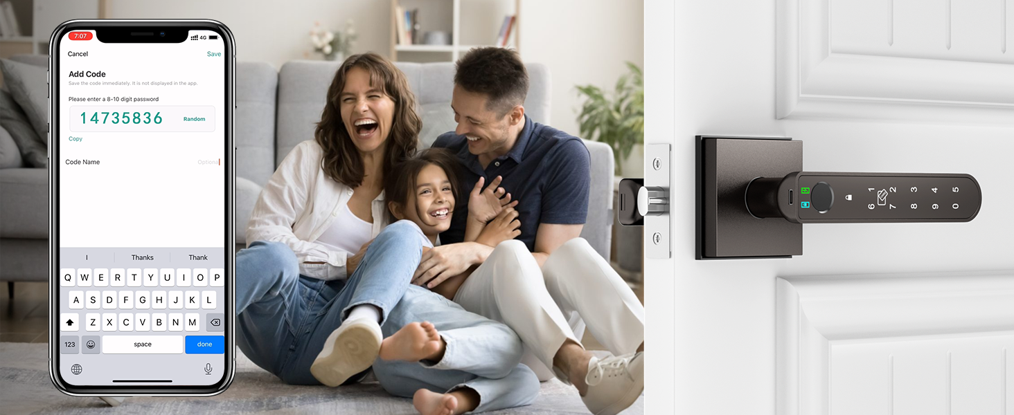 Smart Fingerprint Door Lock grey