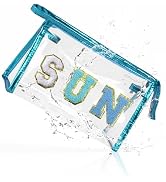 COSHAYSOO Clear Makeup Bag Preppy Sunscreen Pouch Beach Pool Summer Stuff Travel Cosmetic Toiletr...