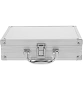 Housoutil Aluminum Alloy Carry Case, Silver Aluminum Case with Foam, Briefcase Storage Box for In...