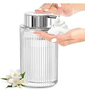 KASUNTING Foaming Soap Dispenser, 11 Fl Oz Clear Glass Foam Hand Soap Dispenser for Bathroom &amp; Ki...