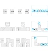 VIPMOON LED Strip 4 Pin Connector 10PCS 10mm Solderless Adapter Connector for 12V-24V 5050 RGB Mu...