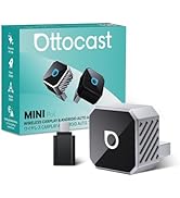OTTOCAST Mini 3.0 Silver 2-in-1 Wireless CarPlay &amp; Android Auto Adapter – Plug &amp; Play for iPhone/...