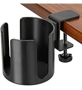 Large Clamp On Cup Holder for Desk, 3.9" Diameter Anti-Spill Drink Holder, Easy Install Clip On T...