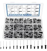Sunxeke 500pcs Pop Rivets Aluminum Rivets Assortment Kit (3/32" 1/8" 5/32" 3/16" 1/4"),14 Sizes A...