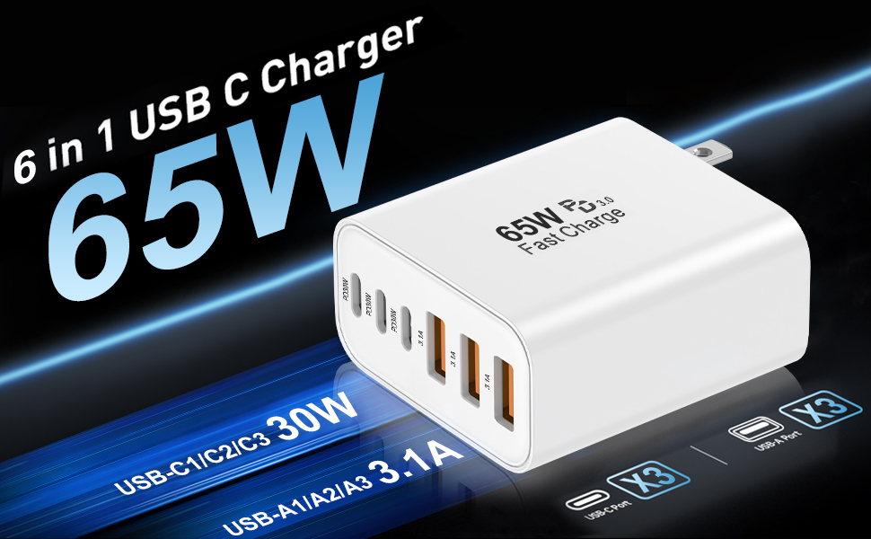 6 in 1 usb c charger