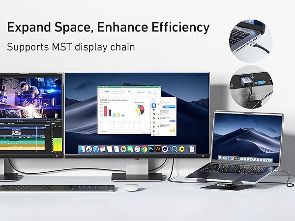 BENFEI Bidirectional USB C to DisplayPort 1.4 Cable 6FT, Support 8K@60Hz 4K@240Hz