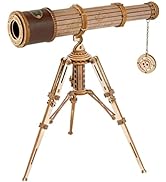 ROKR 3D Puzzles for Adults Wooden Telescope Building Model Kit with Tripod for Adults -3X Magnifi...