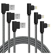 APFEN 3 Pack 6FT Extra Long Fast Charger Cable 90 Degree Nylon Braided iPhone USB Charging &amp; Sync...