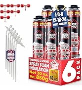 ixirpro Spray Foam Insulation Can (6 x 30 oz. / 850 g) Expanding Sealant, Mega Size Closed Cell S...