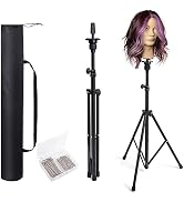 Goodofferplace GOODOFFER PLACE Wig Head Stand Metal Mannequin Head Tripod Stand Adjustable with C...