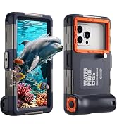 Upgrade Underwater Phone Case for Snorkeling, [50ft/15M] Deep Diving Waterproof Phone Case for iP...