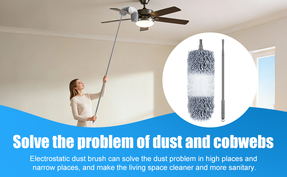 Dusters for cleaning can be extended to 110in,cleaning all kinds of hard-to-reach areas.