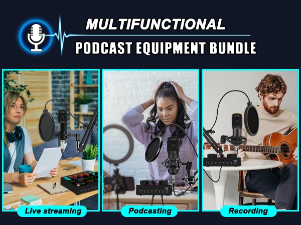 studio equipment complete podcast setup pod cast equipment kit recording studio equipment