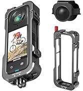 REYGEAK for Insta360 X4 Case, Aluminium Utility Frame for Insta360 X4,Protective Cage with Silico...