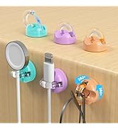 Rotatable Magnetic Cable Clips, Smooth Adjustable Cord Holder, Under Desk Cable Management, Adhes...