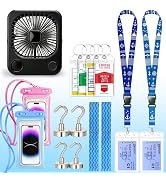 Novalunae Cruise Essentials 2026 Travel Kit with 5000mAh Portable Cruise Fan with 100-Speed, 4 Ma...