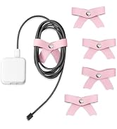 SenseAGE 5 Pack Cord Organizer, Bow Cord Keeper, Cable Organizer USB holder, Leather Cable Manage...