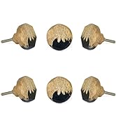 SPN-FOR1 Set of 6 Wooden Knobs for Cabinet &amp; Drawers Decorative Knobs for Dresser Kitchen Cab...