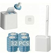 Disposable Toilet Brush for Bathroom Cleaning, Deep Cleaning Toilet Bowl Cleaner with Replaceable...