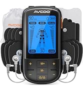 AVCOO 3-in-1 TENS Unit Muscle Stimulator with 30 Modes, 40 Intensities TENS Machine for Gradual B...
