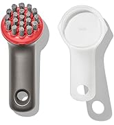 OXO Outdoor Heavy Duty Cast Iron Brush with Cover,Red/Grey