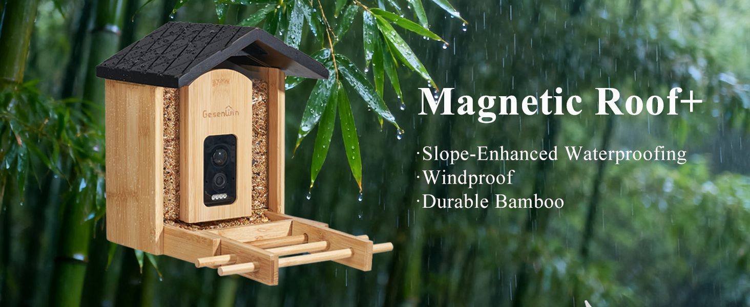 Waterproofing bird feeder with cam