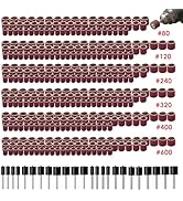 Sunxeke 400 Pieces Sanding Drums Kit,Drum Sander Sleeves 376pcs (80 120 240 320 400 600Grit),24Pc...