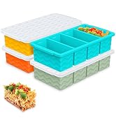 Doasuwish Silicone Freezer Tray for Soup with Lid – 1-Cup Soup Container Cube Style Ice Cube Tray...