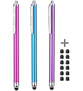 Stylus Pens for Touch Screens iPad iPhone Kindle Fire (Pink/Purple/Aqua Blue)